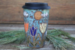 Load image into Gallery viewer, Tulip Fields and Sun Showers Carved Travel Mug, 18 oz
