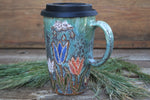 Load image into Gallery viewer, Tulip Fields and Sun Showers Carved Travel Mug, 18 oz
