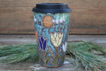 Load image into Gallery viewer, Tulip Fields and Sun Showers Carved Travel Mug, 18 oz
