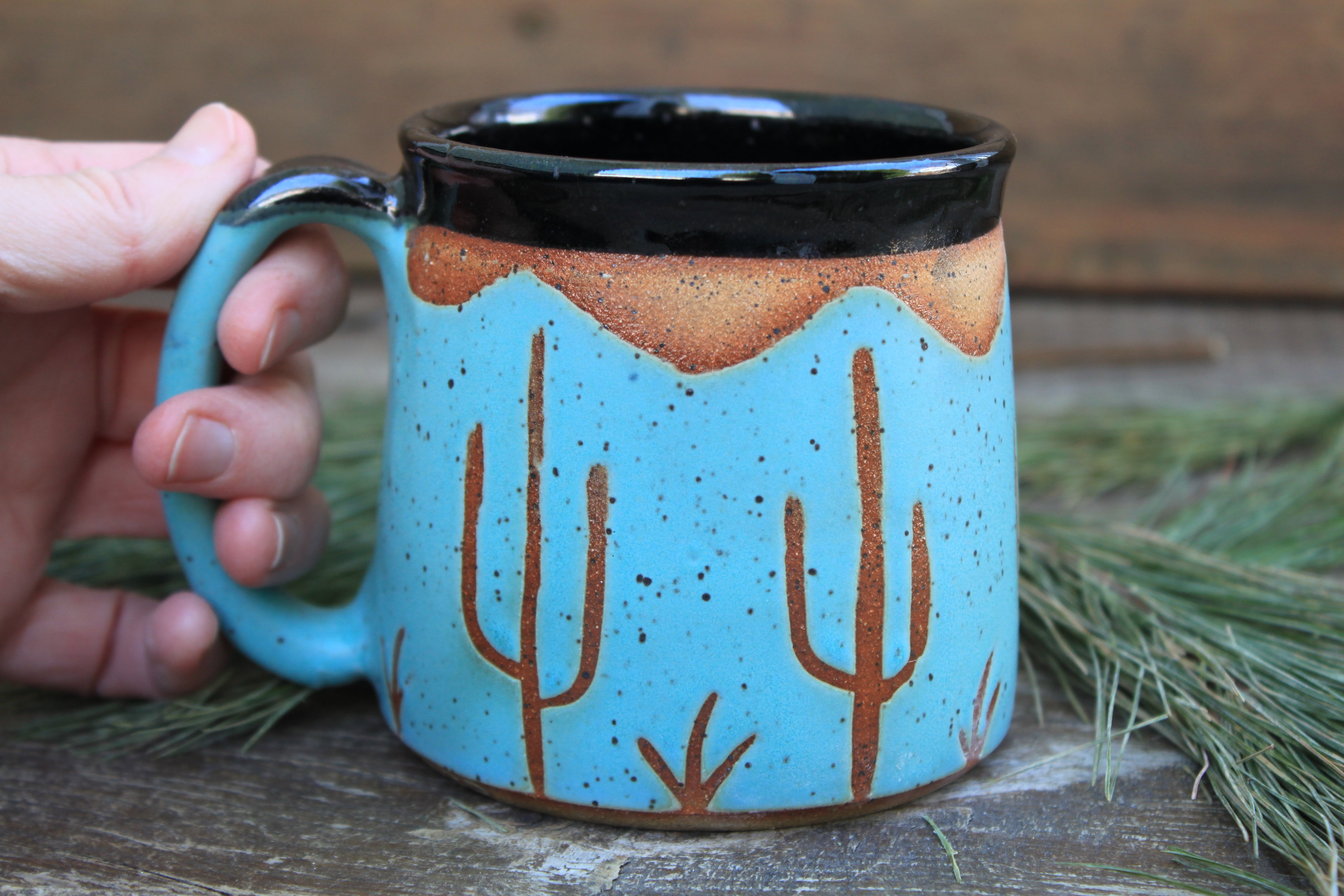 Turquoise Desert Mountain Mug, 15 oz