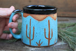 Load image into Gallery viewer, Turquoise Desert Mountain Mug, 15 oz
