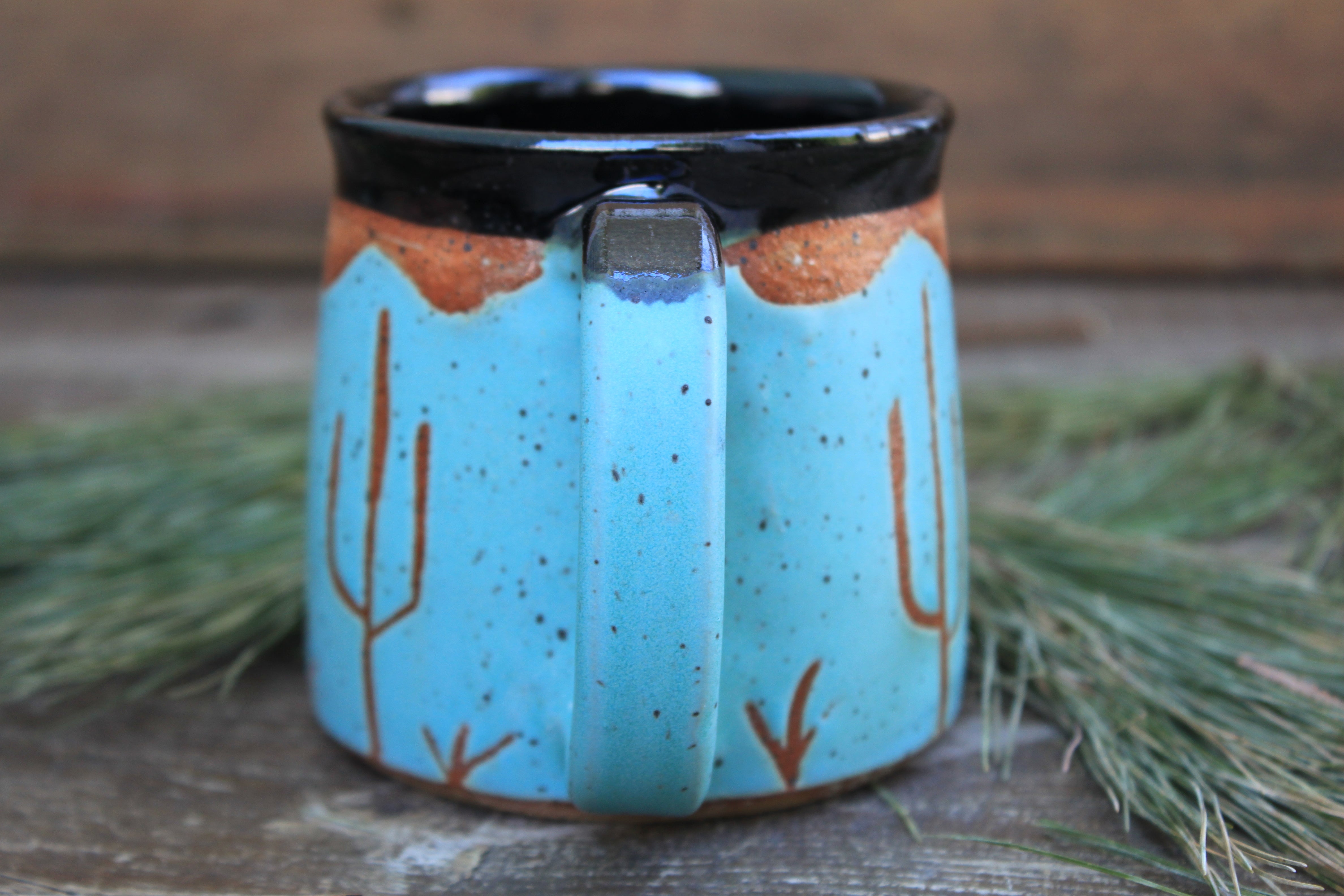 Turquoise Desert Mountain Mug, 15 oz