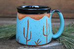 Load image into Gallery viewer, Turquoise Desert Mountain Mug, 15 oz

