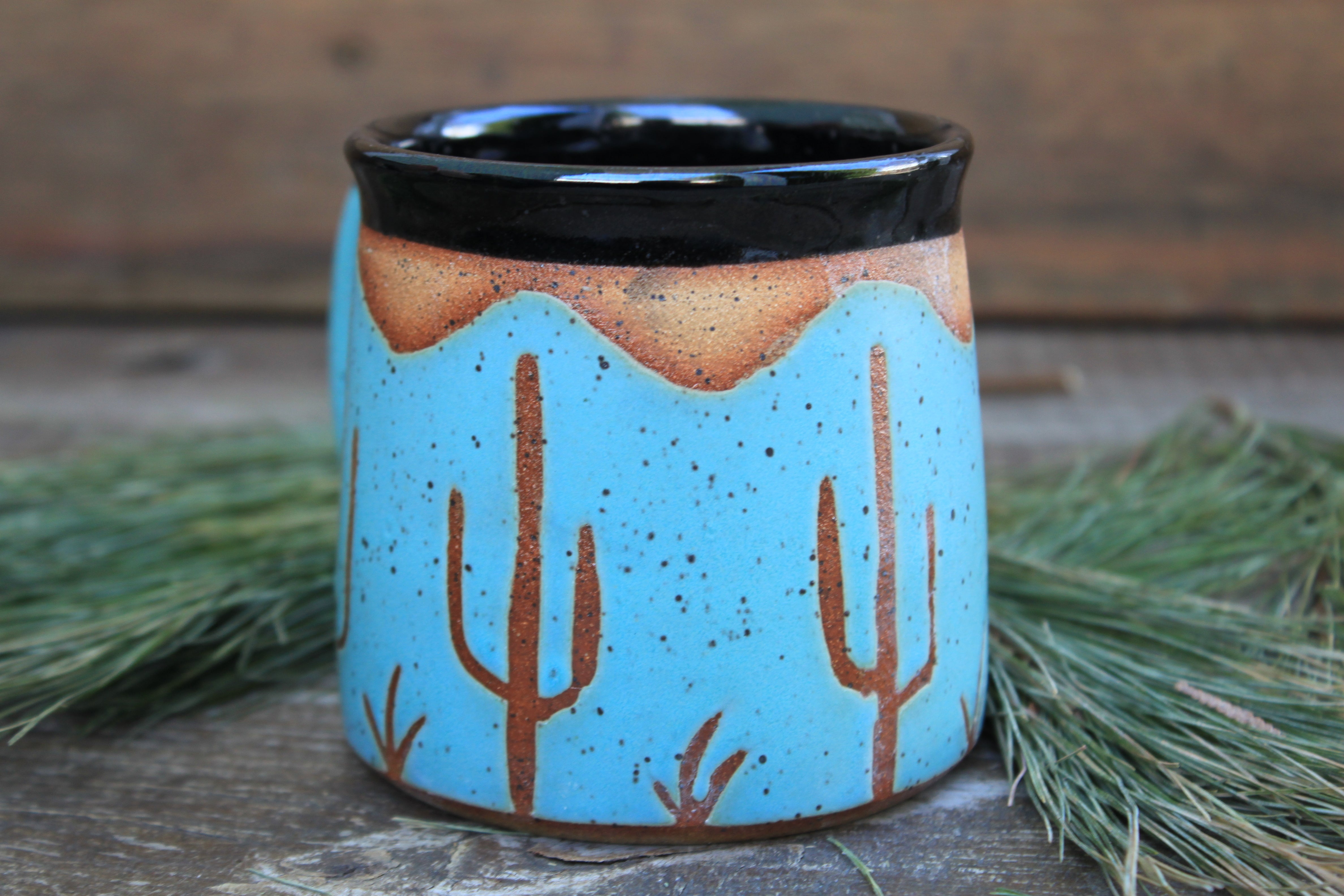 Turquoise Desert Mountain Mug, 15 oz
