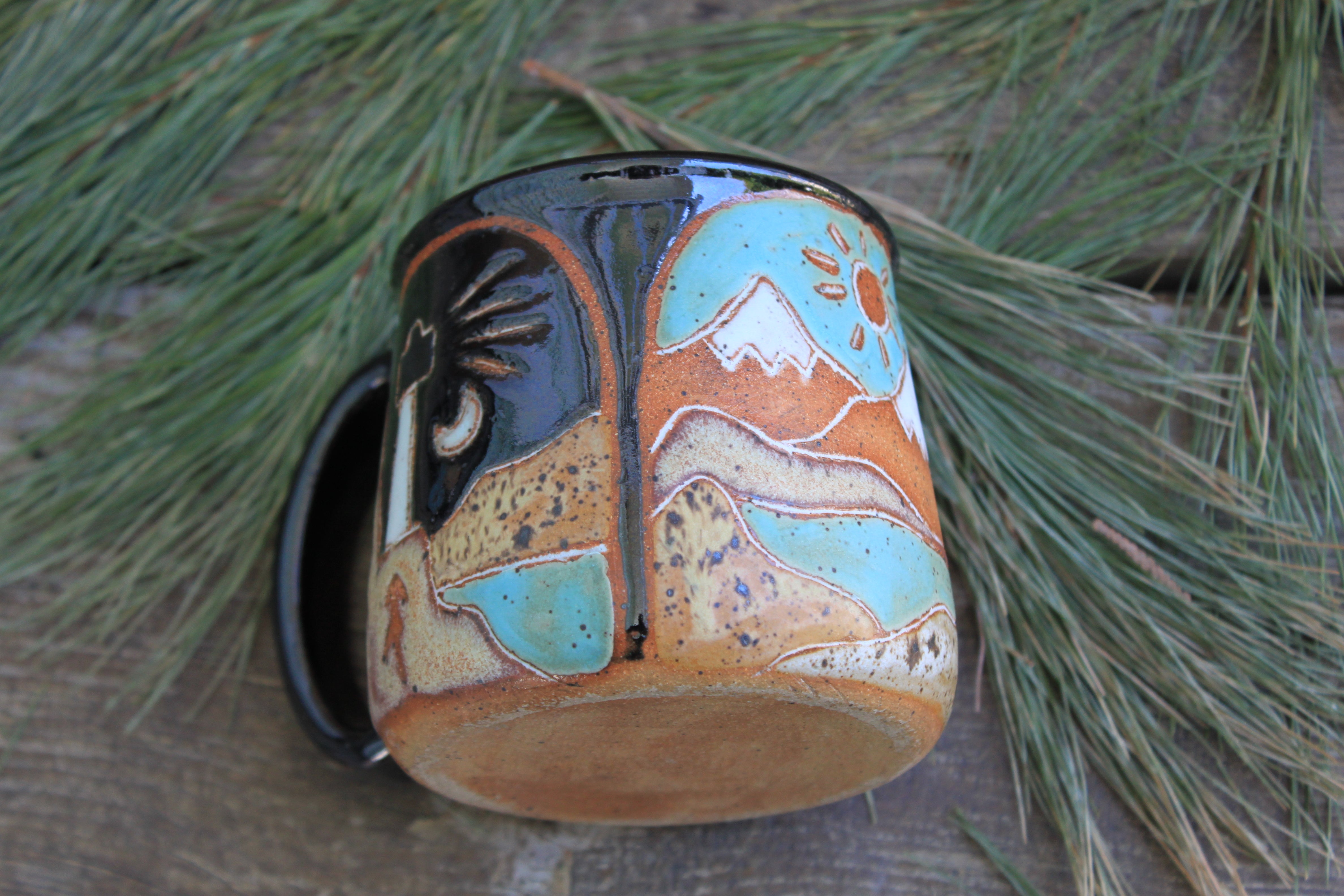 Coastal Views Carved Mug, 16 oz