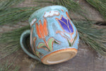 Load image into Gallery viewer, Tulip Fields and Partly Cloudy Skies Carved Mug, 16 oz
