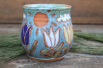 Load image into Gallery viewer, Tulip Fields and Partly Cloudy Skies Carved Mug, 16 oz
