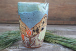 Load image into Gallery viewer, Wildflower Fields and Rolling River Sunset Straw Cup, 15 oz

