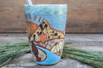 Load image into Gallery viewer, Wildflower Fields and Rolling River Sunset Straw Cup, 15 oz
