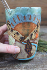 Load image into Gallery viewer, Wildflower Fields and Rolling River Sunset Straw Cup, 15 oz
