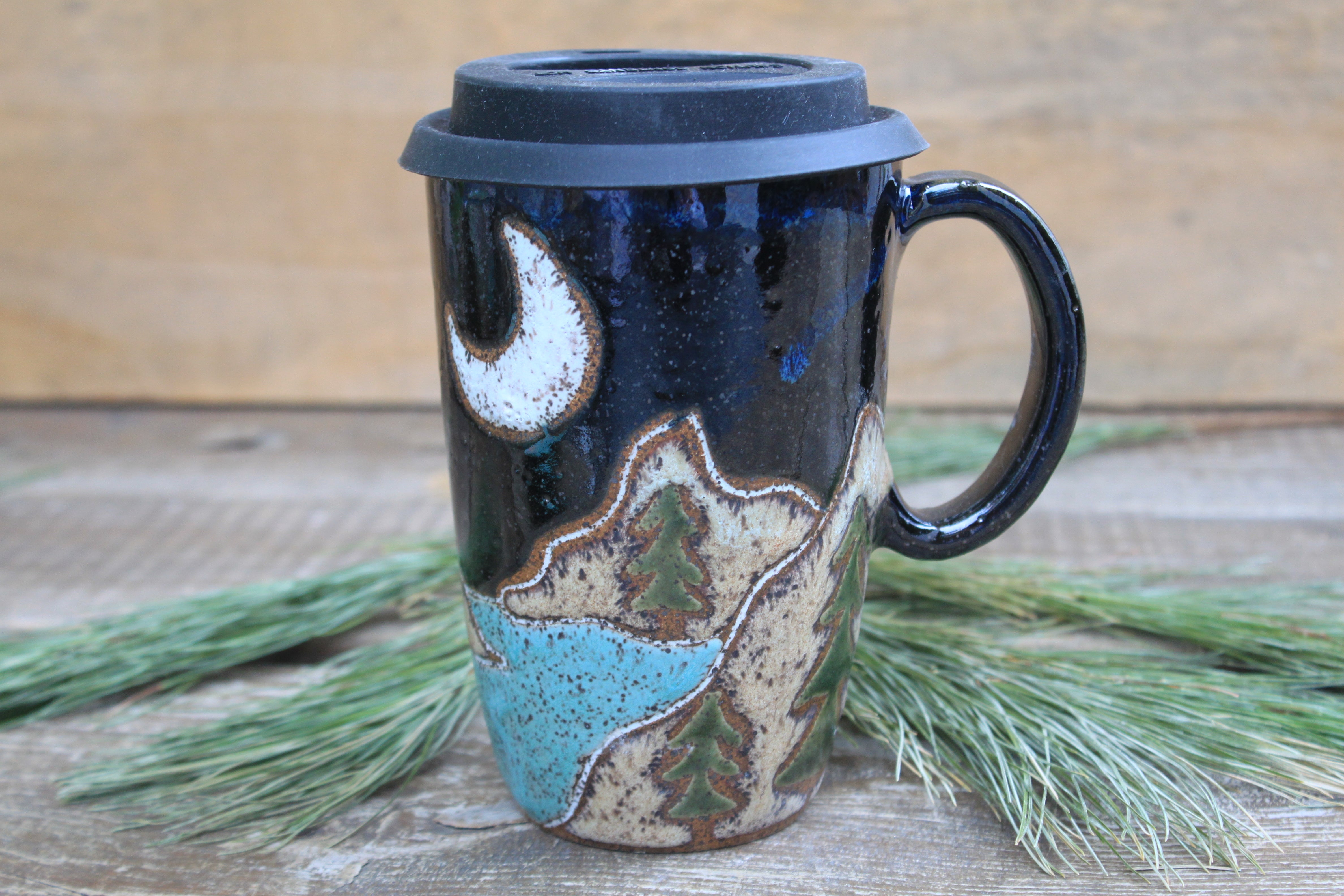Acadia National Park Coastal Views Carved Handled Travel, 16 oz