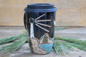 Acadia National Park Coastal Views Carved Handled Travel, 16 oz