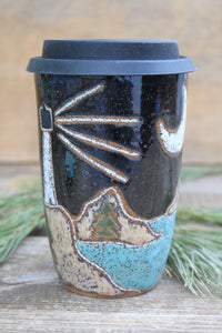 Acadia National Park Coastal Views Carved Handled Travel, 16 oz