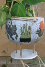Load image into Gallery viewer, Tropical Houseplant Party Hanging Planter with Drip Dish

