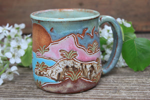Sand Dune Sunset Carved Mug, 16 oz
