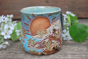 Sand Dune Sunset Carved Mug, 16 oz