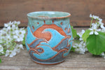 Load image into Gallery viewer, Ocean Waves Day Carved Mug, 18 oz
