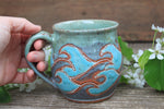 Load image into Gallery viewer, Ocean Waves Day Carved Mug, 18 oz
