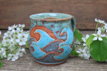 Load image into Gallery viewer, Ocean Waves Day Carved Mug, 18 oz
