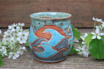 Load image into Gallery viewer, Ocean Waves Day Carved Mug, 18 oz
