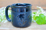Load image into Gallery viewer, Coneflower Black on Black Mug, 16 oz
