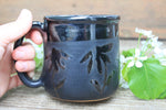 Load image into Gallery viewer, Coneflower Black on Black Mug, 16 oz
