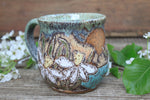Load image into Gallery viewer, Daffodil Fields and Mountain Lake Carved Mug, 18 oz
