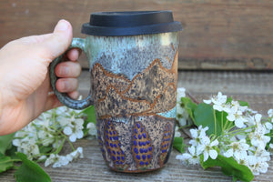 Roadtrip to the Mountains Handled Travel Mug, 18 oz