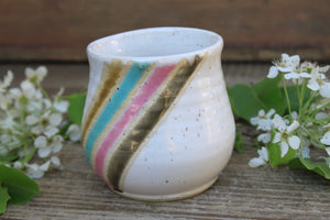 Thumbprint Cup, Spring Stripes, 14 oz