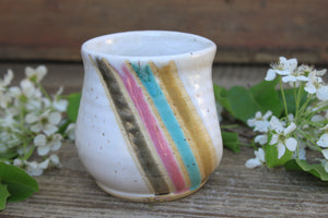 Thumbprint Cup, Spring Stripes, 14 oz