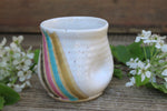 Load image into Gallery viewer, Thumbprint Cup, Spring Stripes, 14 oz

