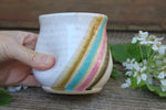 Load image into Gallery viewer, Thumbprint Cup, Spring Stripes, 14 oz
