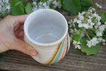 Load image into Gallery viewer, Thumbprint Cup, Spring Stripes, 14 oz

