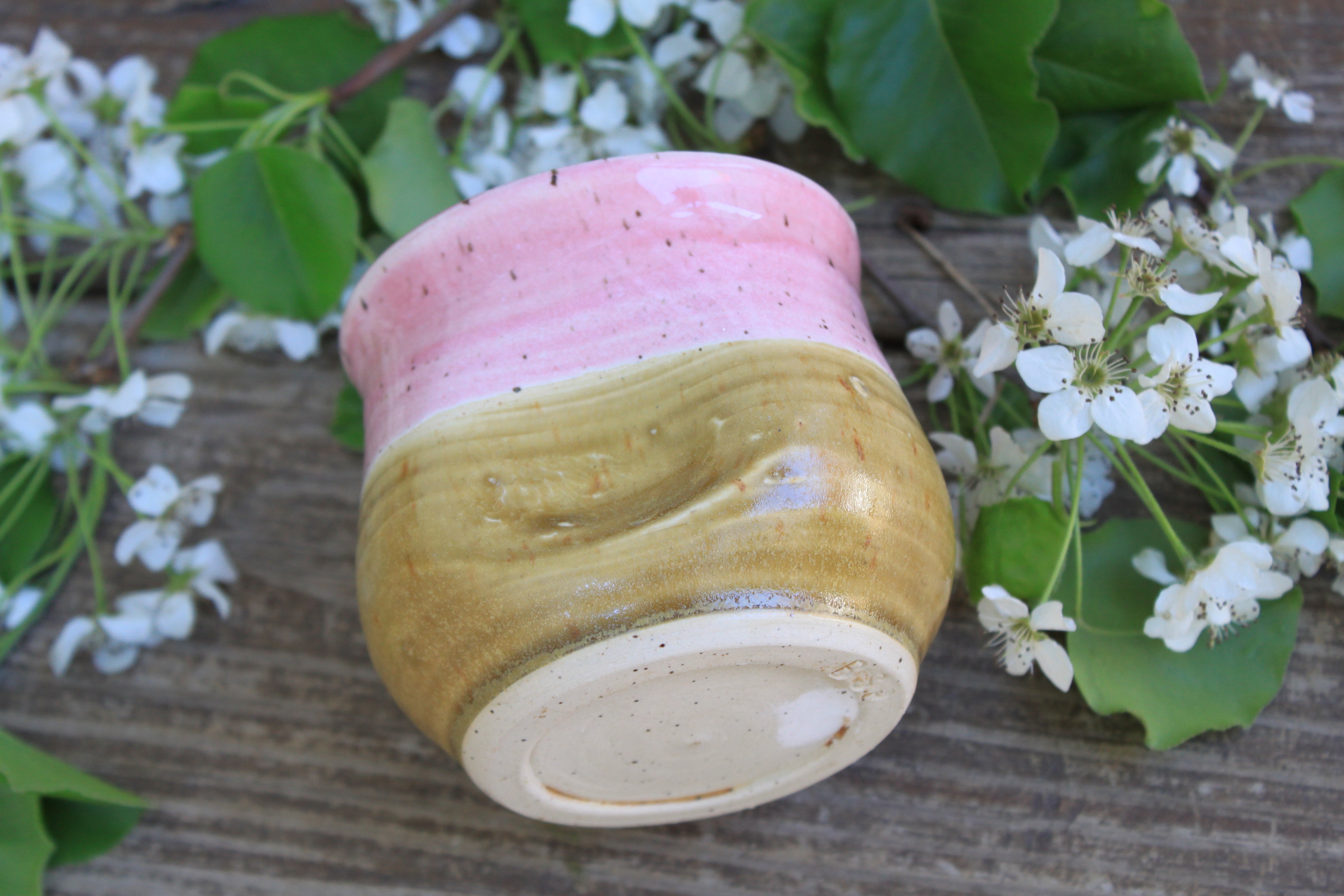 Thumbprint Cup, Honey Gold and Blush, 15 oz