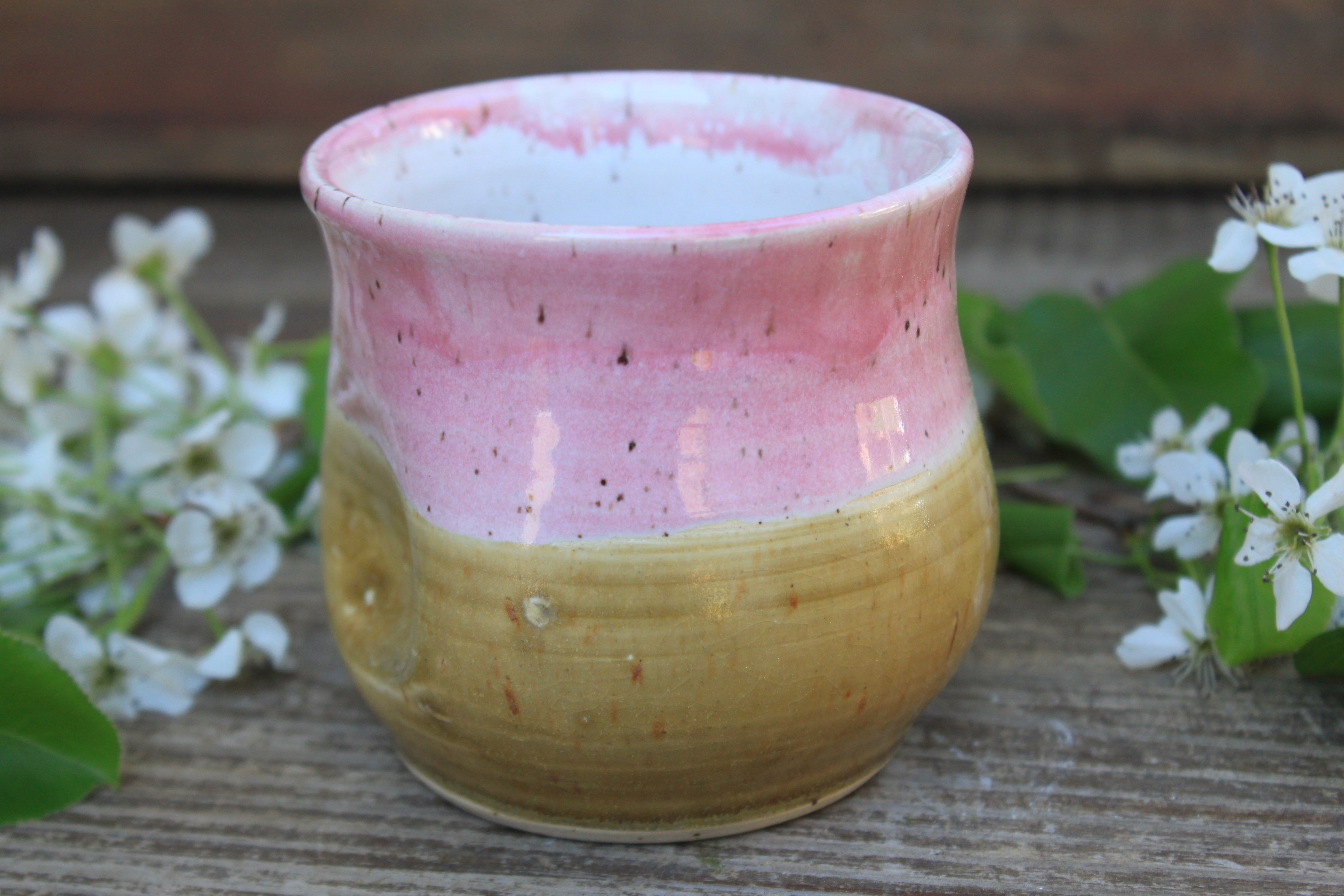 Thumbprint Cup, Honey Gold and Blush, 15 oz