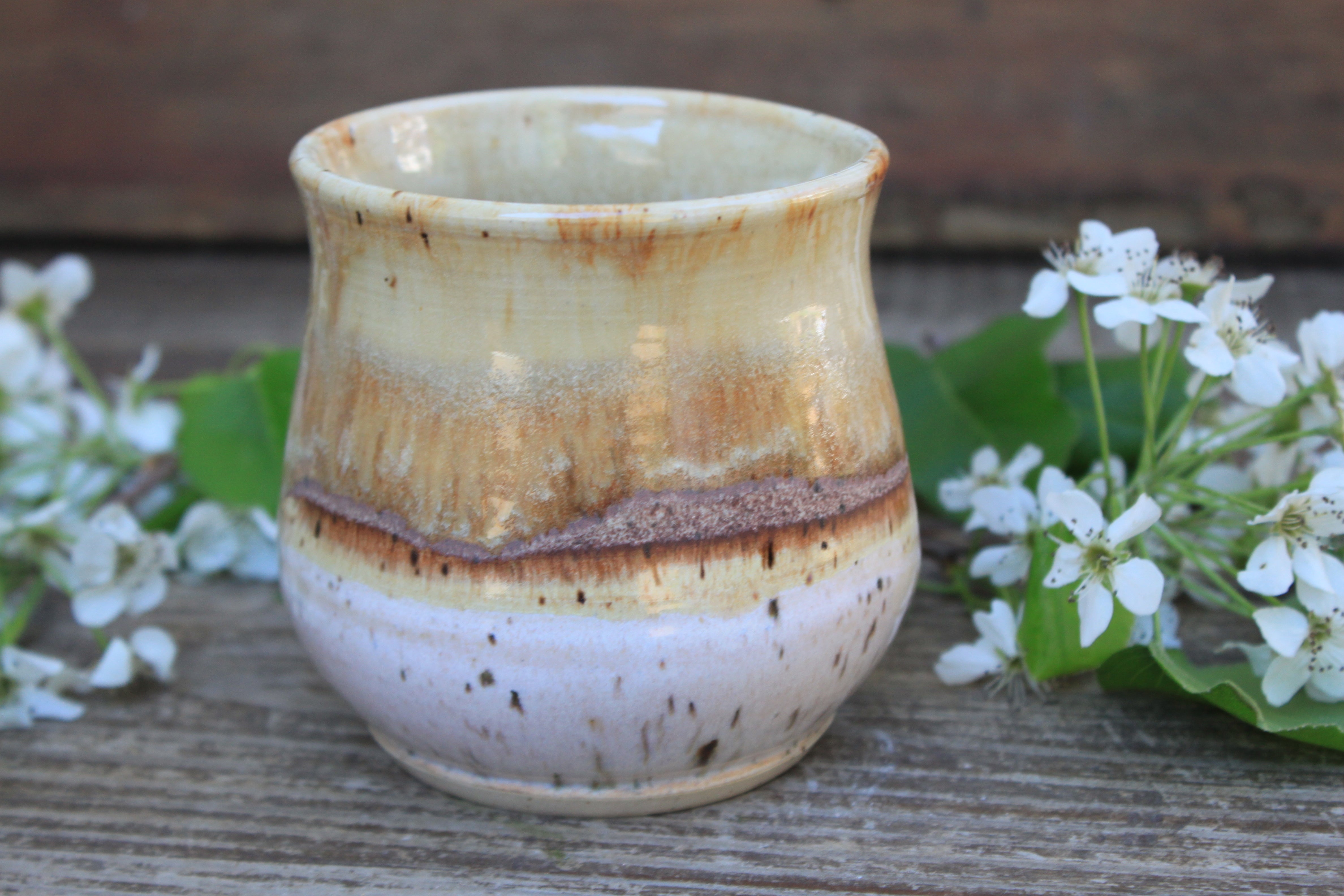 Thumbprint Cup, Glossy Bonfire Blaze, 15 oz