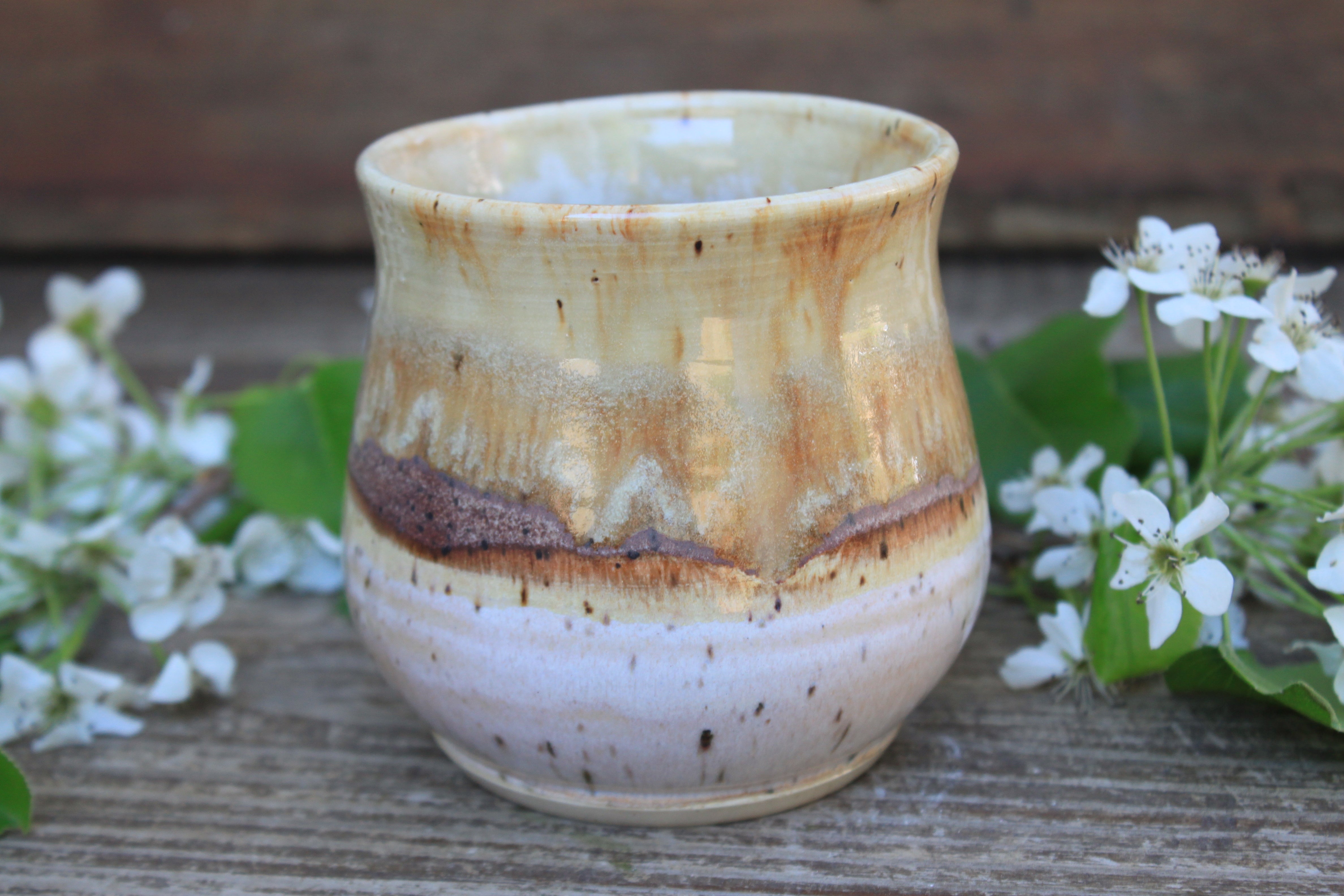 Thumbprint Cup, Glossy Bonfire Blaze, 15 oz