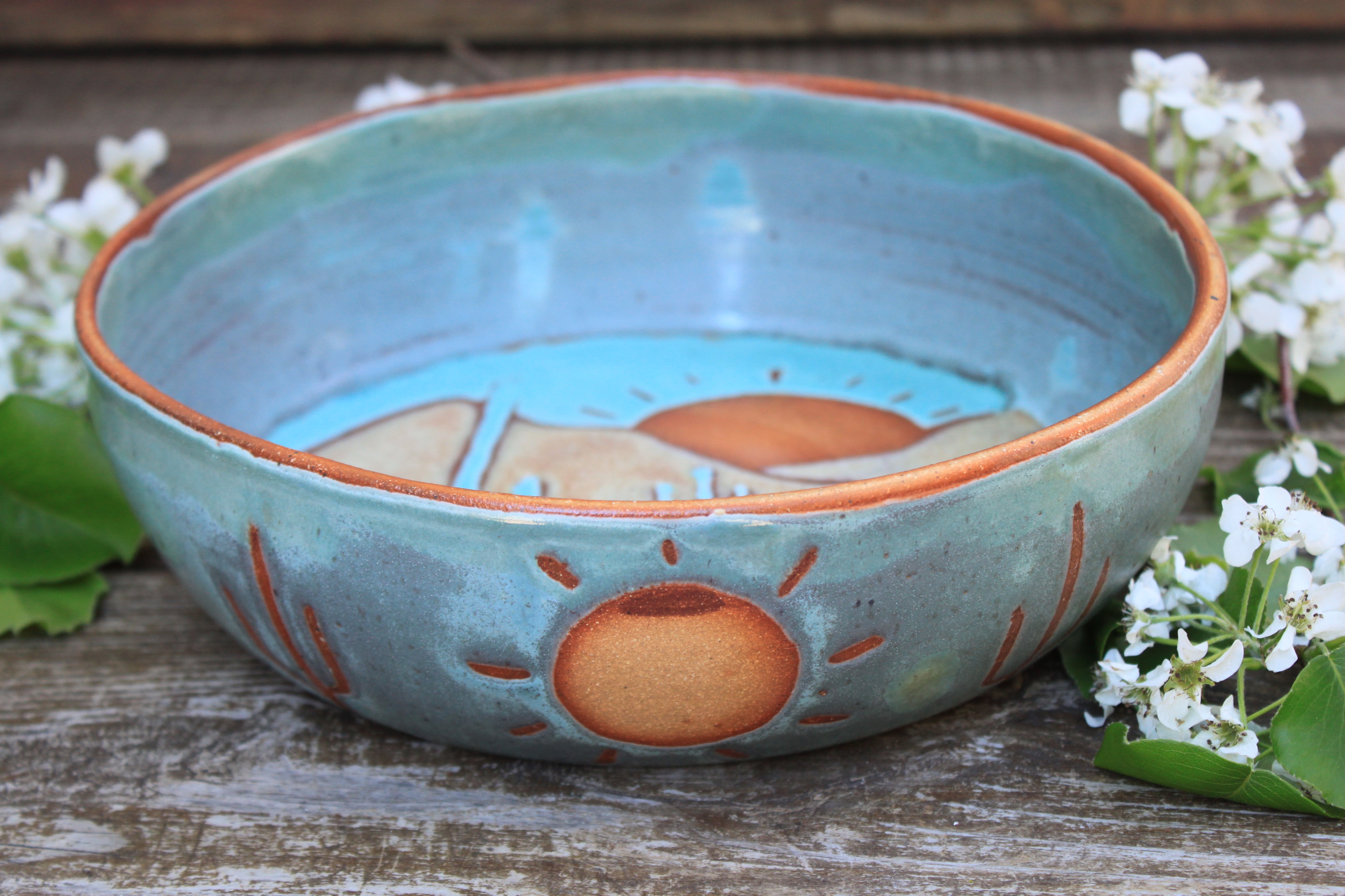 Seconds Sale! Desert Sunset Low Serving Bowl