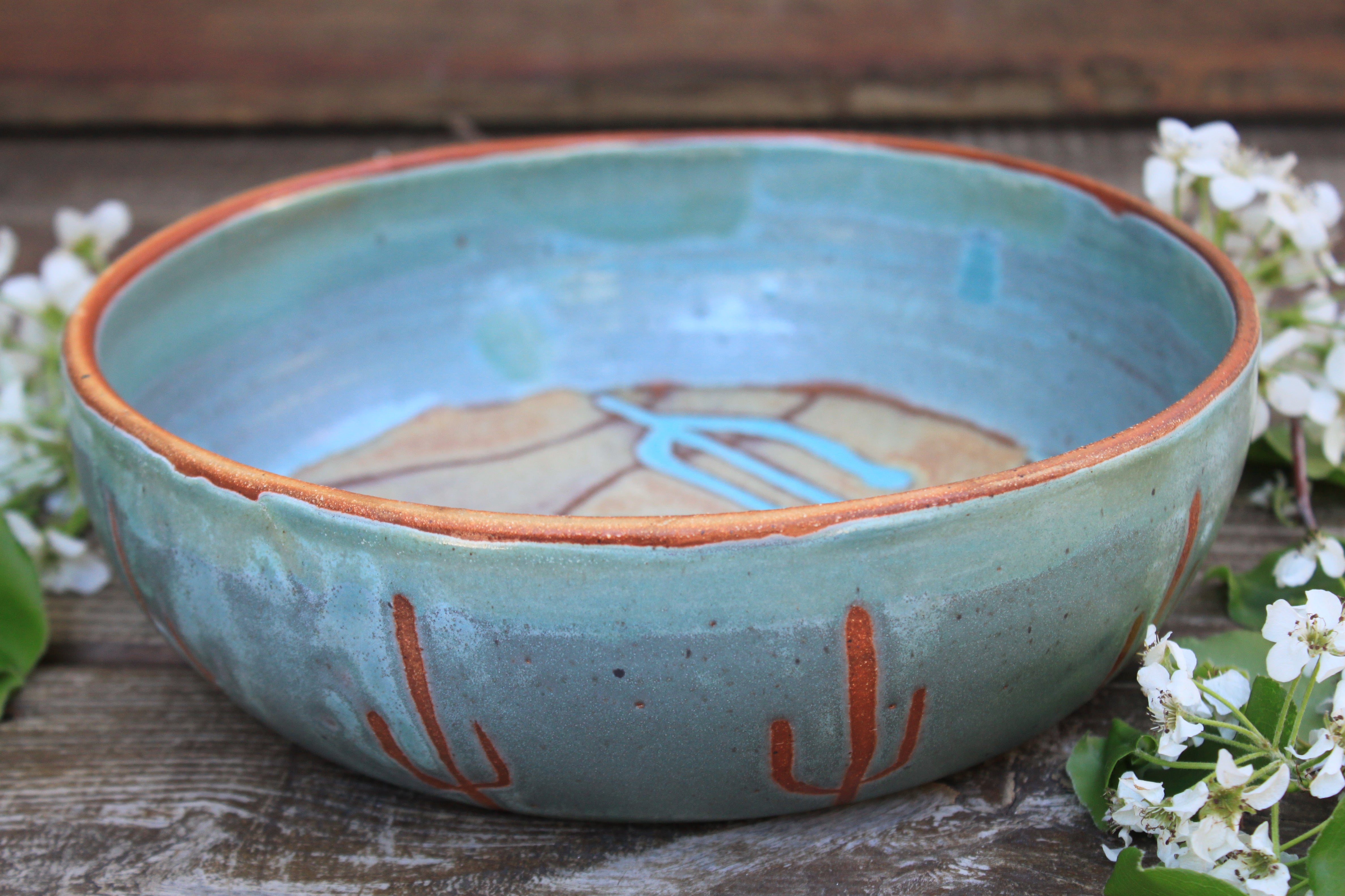Seconds Sale! Desert Sunset Low Serving Bowl