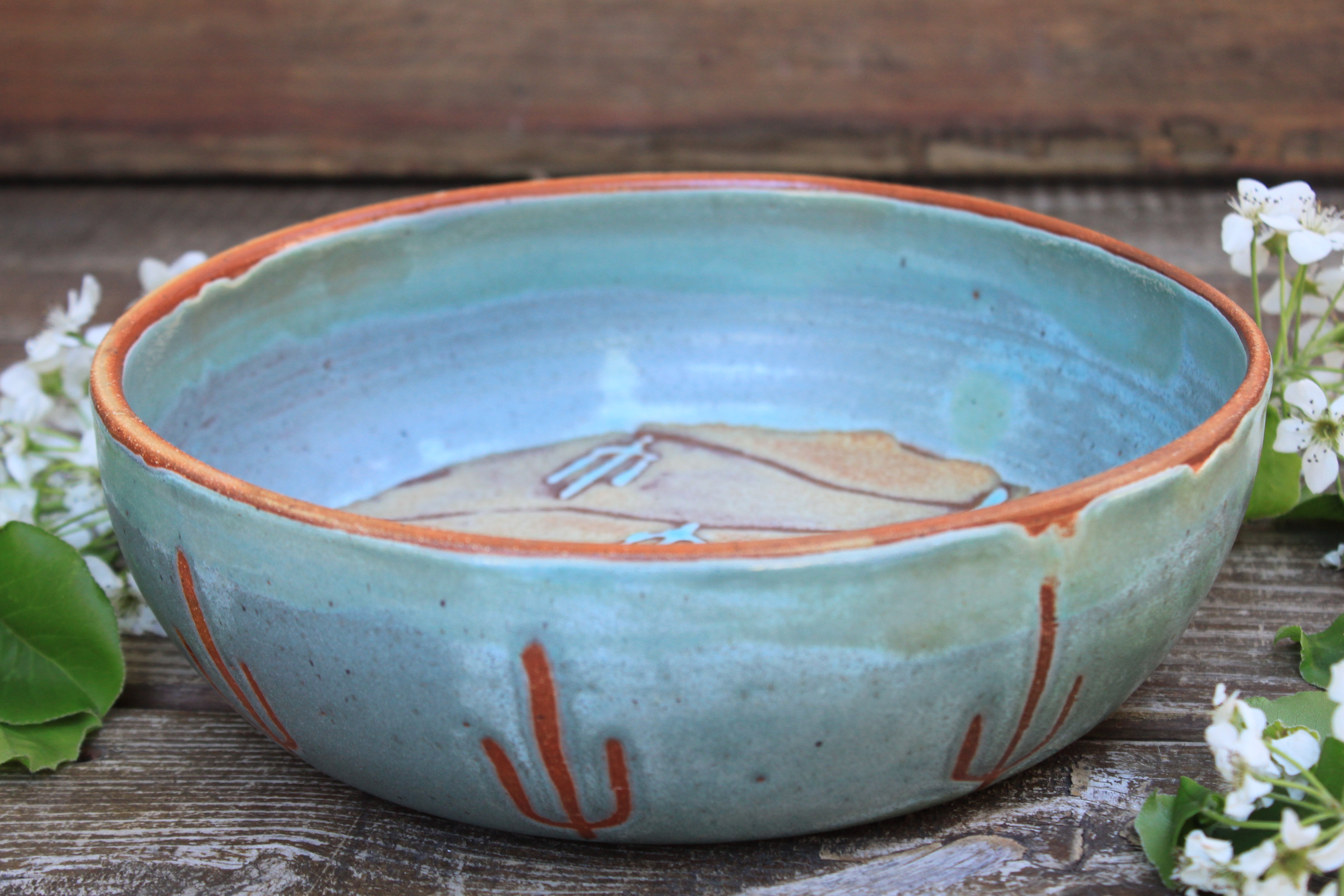 Seconds Sale! Desert Sunset Low Serving Bowl