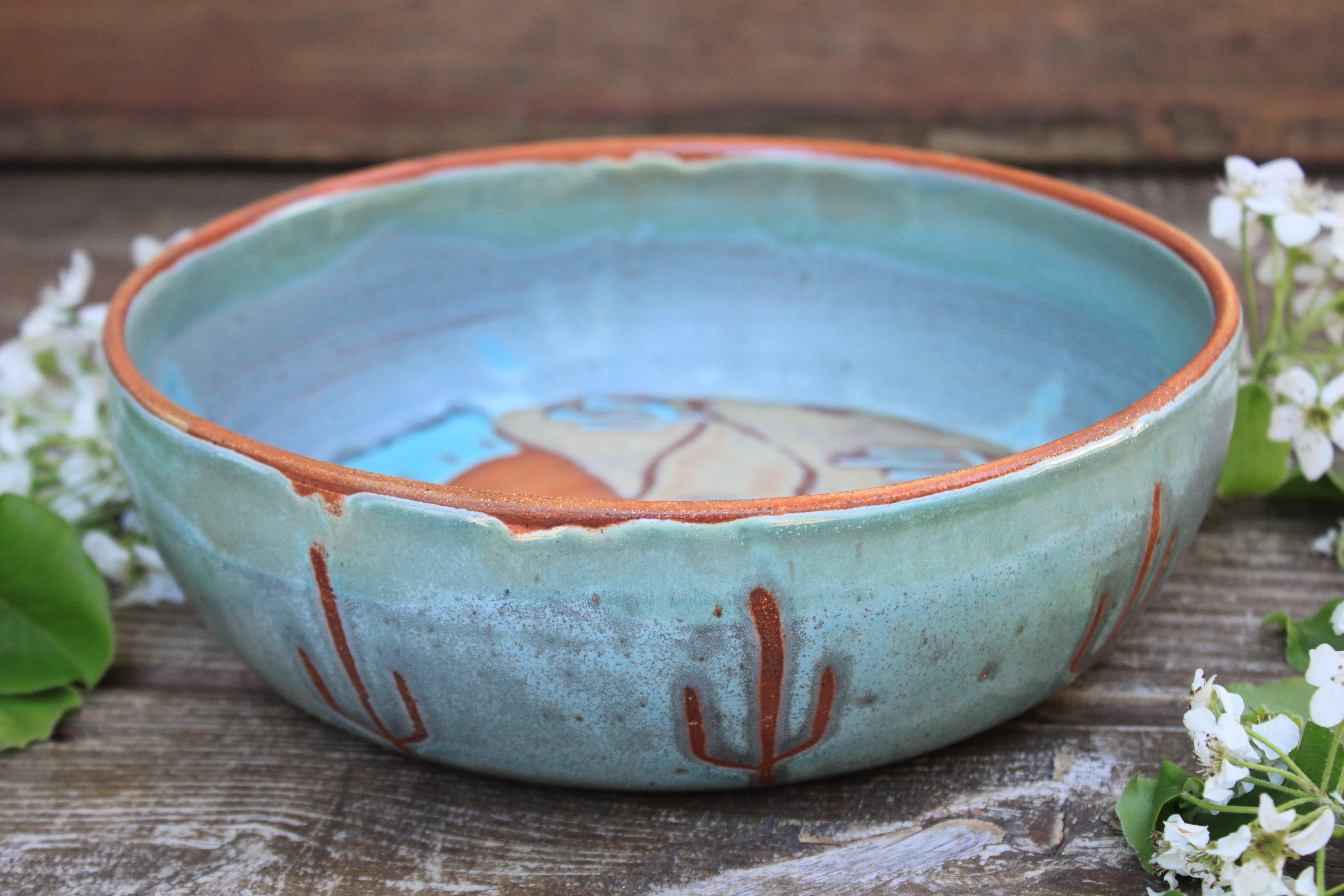 Seconds Sale! Desert Sunset Low Serving Bowl