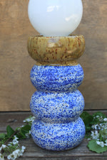 Load image into Gallery viewer, Lamp, Honey Gold and Blue Splatter Wiggle
