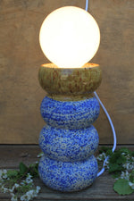 Load image into Gallery viewer, Lamp, Honey Gold and Blue Splatter Wiggle
