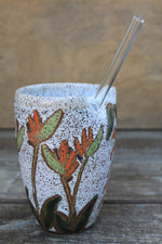 Load image into Gallery viewer, Tropical Bird of Paradise Carved Straw Cup
