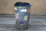 Load image into Gallery viewer, Seconds Sale! Daffodils and Tulip Fields Partly Cloudy Skies Carved Travel Mug
