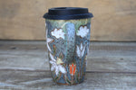 Load image into Gallery viewer, Seconds Sale! Daffodils and Tulip Fields Partly Cloudy Skies Carved Travel Mug
