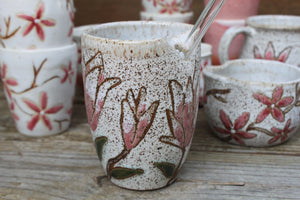 Magnolia Blooms Straw Cup, 16 oz
