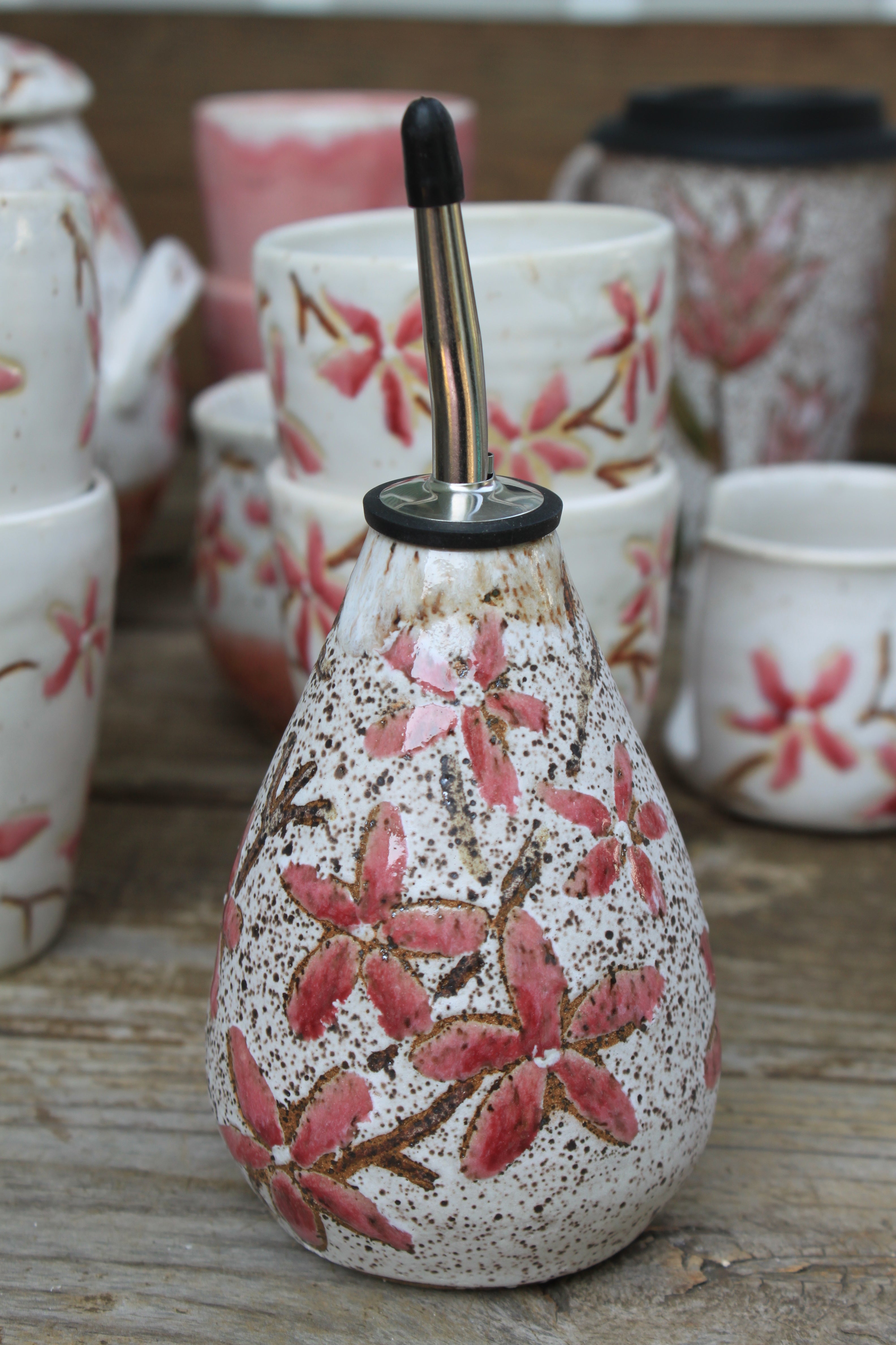 Cherry Blossom Love Olive Oil Cruet, 8 oz