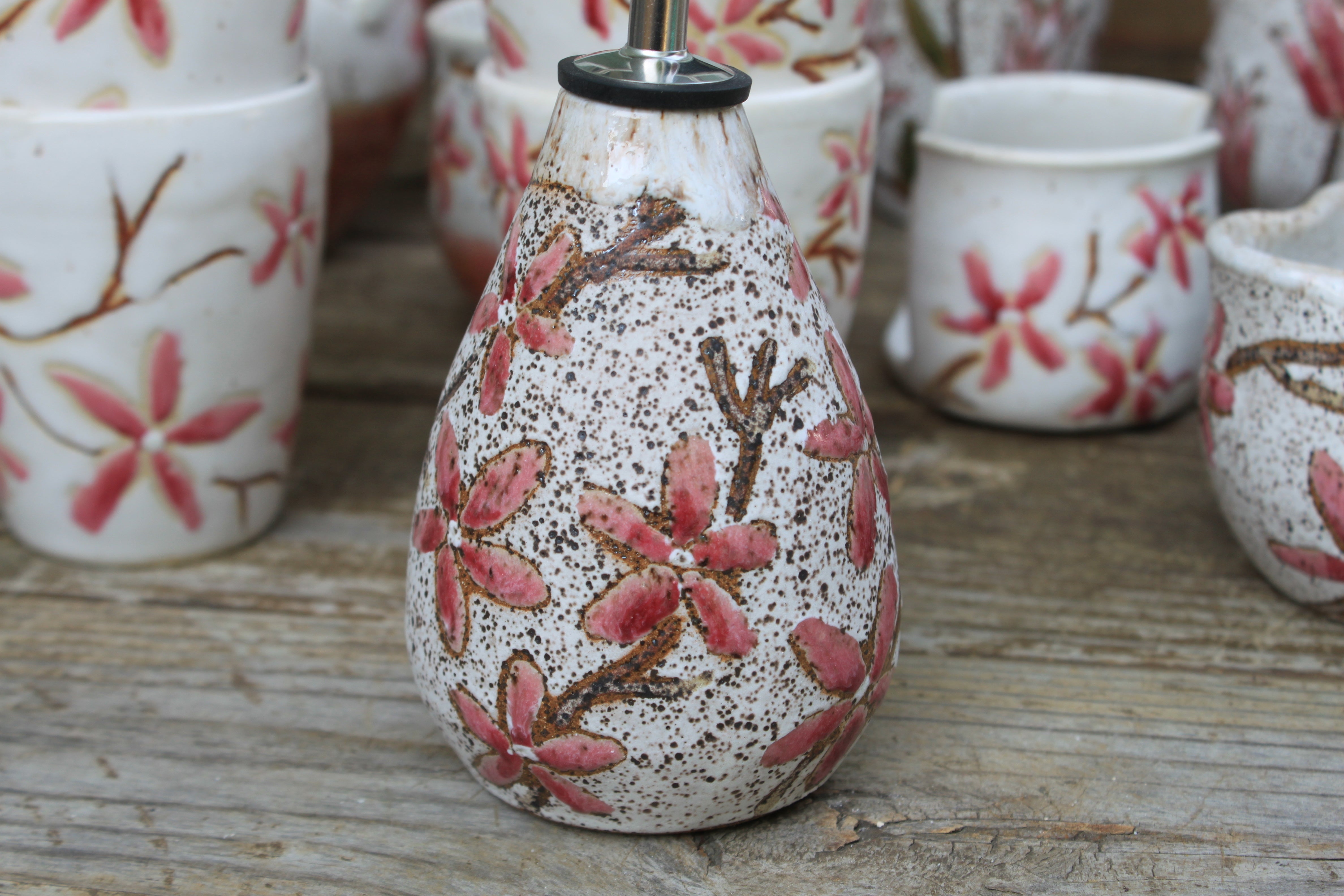 Cherry Blossom Love Olive Oil Cruet, 8 oz