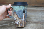 Load image into Gallery viewer, Coastal Wildflower Days Handled Travel Mug, 17 oz
